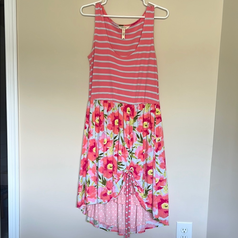 Pink Striped and Floral Dress
